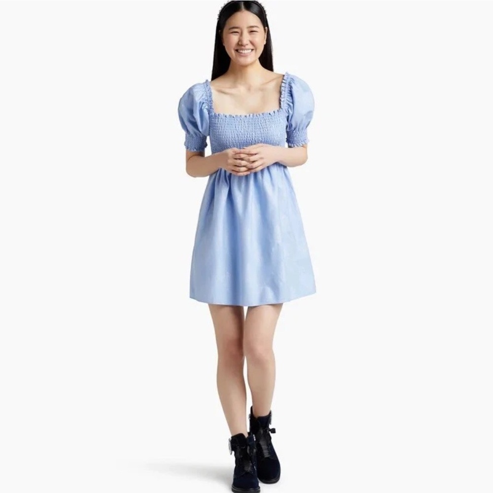 Hill House The Athena Nap Dress in Light Blue Glitter, Size S